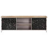 The Living Store TV-meubel Mangohout - 120x30x40 cm - met kettingbladen