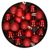 Cosy & Trendy Kerstballen - 20 st - rood - kunststof - 3 cm - Kerstbal