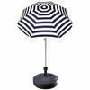 Blauw gestreepte strand/tuin basic parasol van nylon 180 cm + parasolvoet antraciet - Parasols