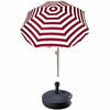 Rood gestreepte strand/tuin basic parasol van nylon 180 cm + parasolvoet antraciet - Parasols