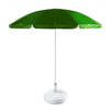 Groen strand/tuin basic parasol van nylon 200 cm + parasolvoet wit - Parasols