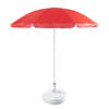 Rood strand/tuin basic parasol van nylon 200 cm + parasolvoet wit - Parasols