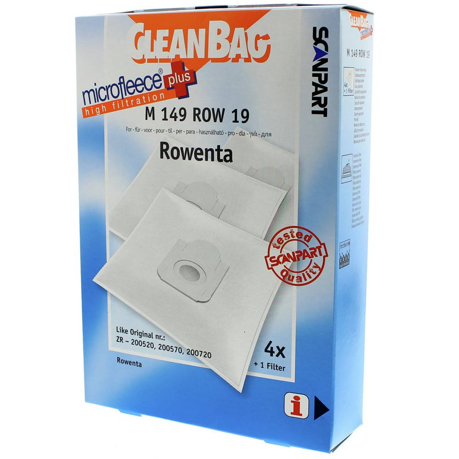 Scanpart Cleanbag stofzuigerzak fleece(doos)Rowenta M149ROW19 online kopen