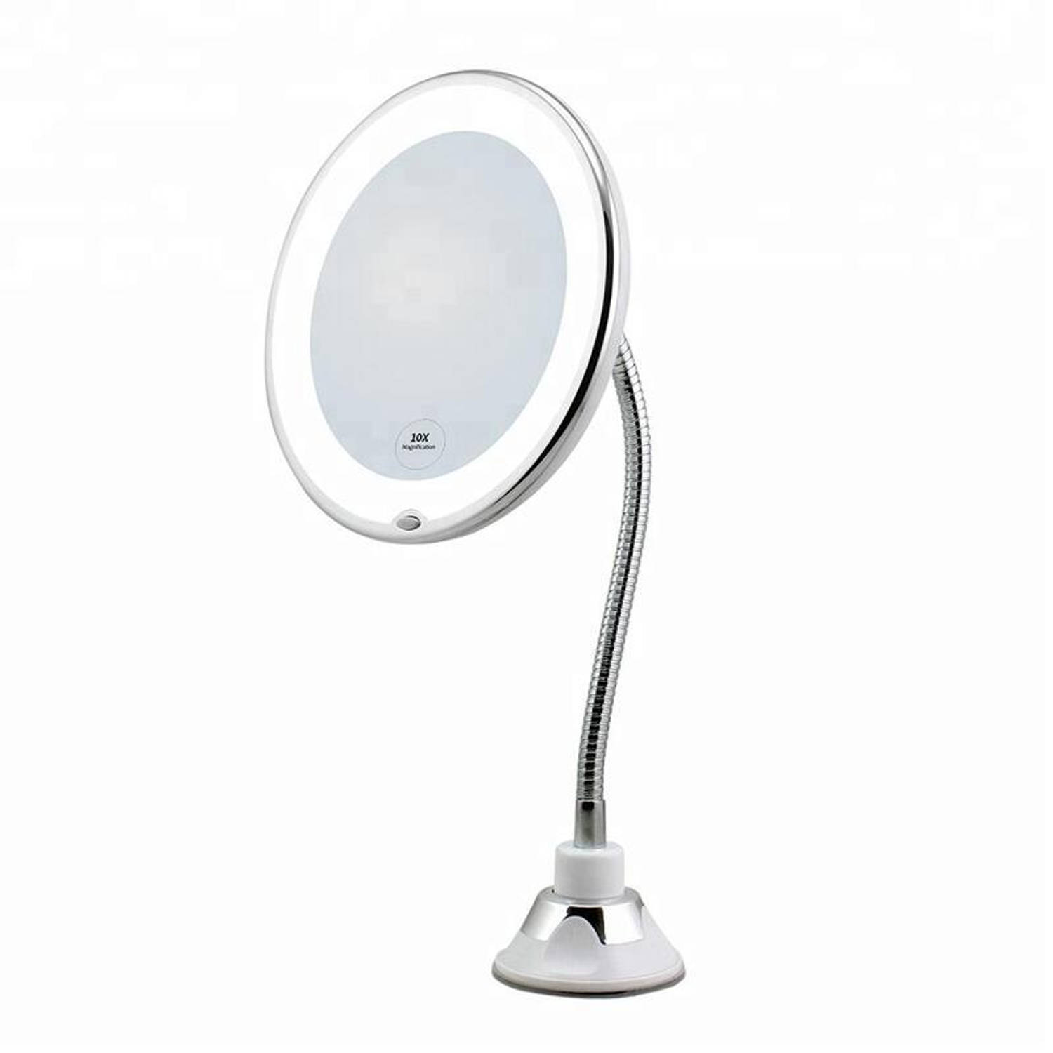 Dermarolling Flexibele Make-up Spiegel - 10x zoom Inclusief LED Verlichting |