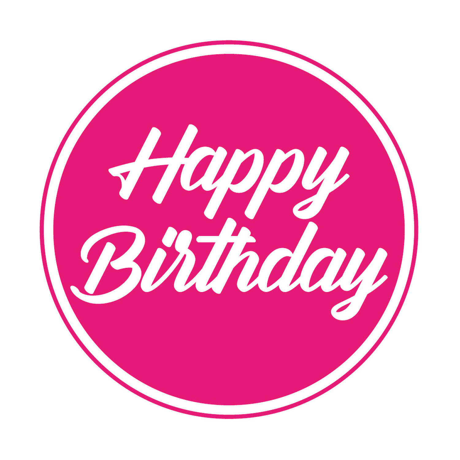 10x Stuks Bierviltjes-onderzetters Happy Birthday Fuchsia Roze 10 Cm Verjaardag Versieringen