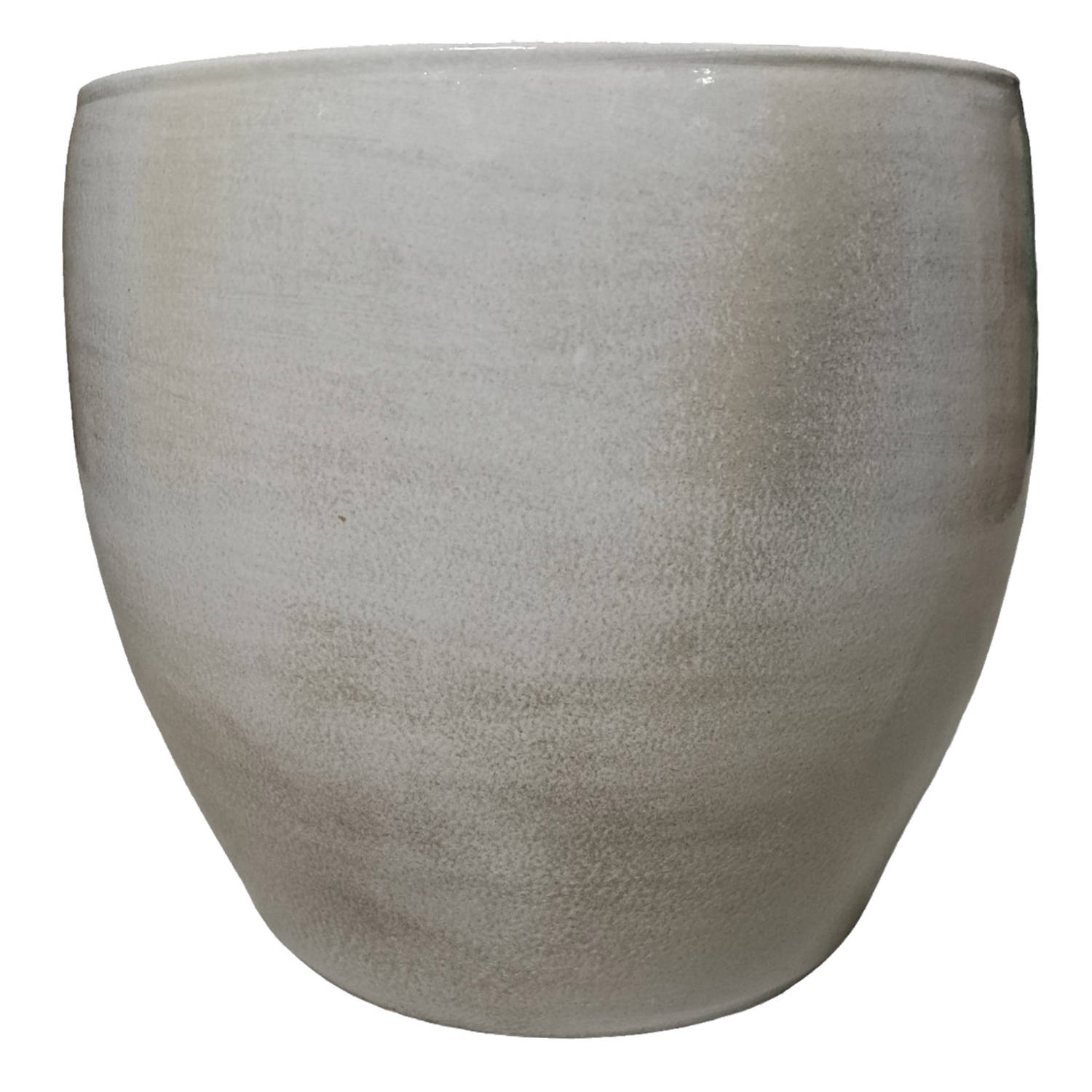Mica Decorations lester ronde pot lichtgrijs maat in cm: 26 x 28