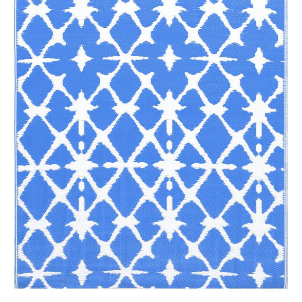vidaXL Buitenkleed 80x150 cm PP blauw en wit