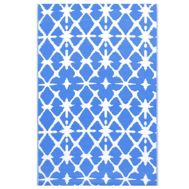 vidaXL Buitenkleed 190x290 cm PP blauw en wit