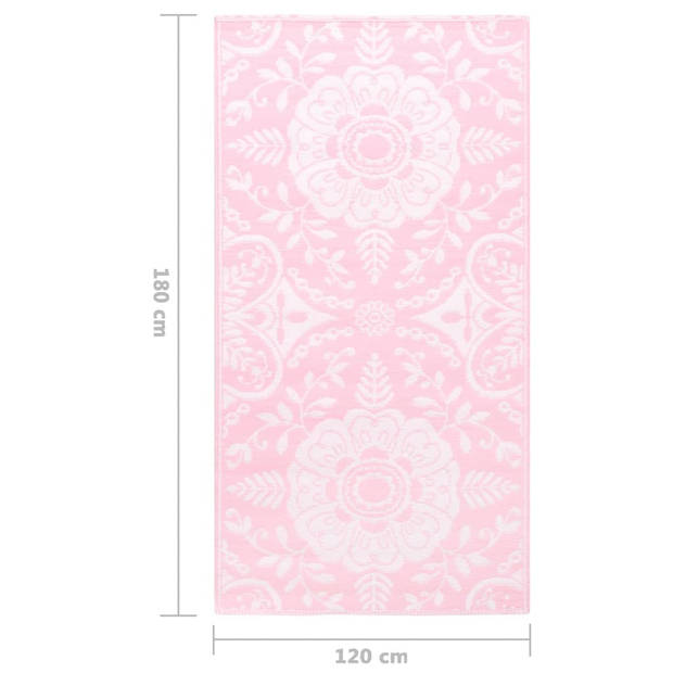 vidaXL Buitenkleed 120x180 cm PP roze