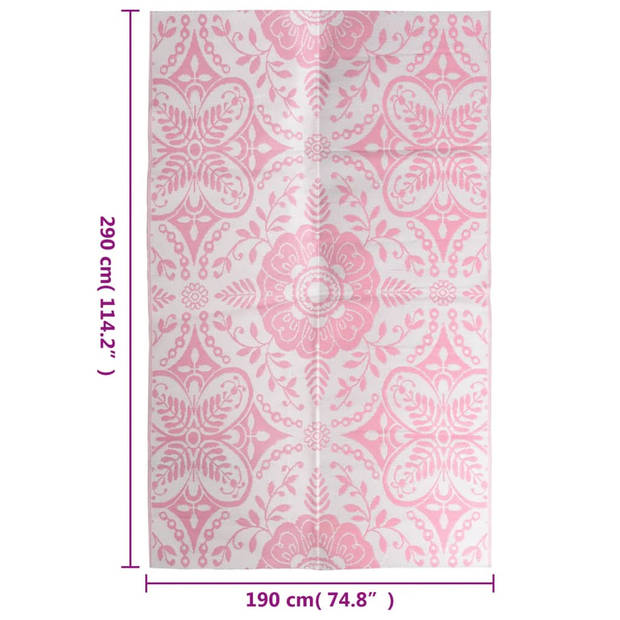 vidaXL Buitenkleed 190x290 cm PP roze