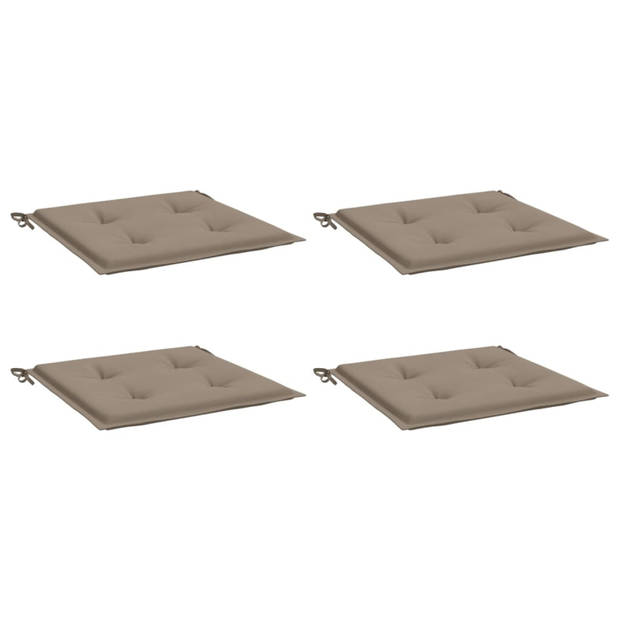 vidaXL Tuinstoelkussens 4 st 50x50x3 cm oxford stof taupe