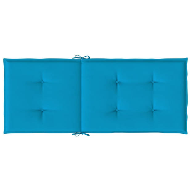 vidaXL Tuinstoelkussens 6 st hoge rug 120x50x3 cm stof blauw