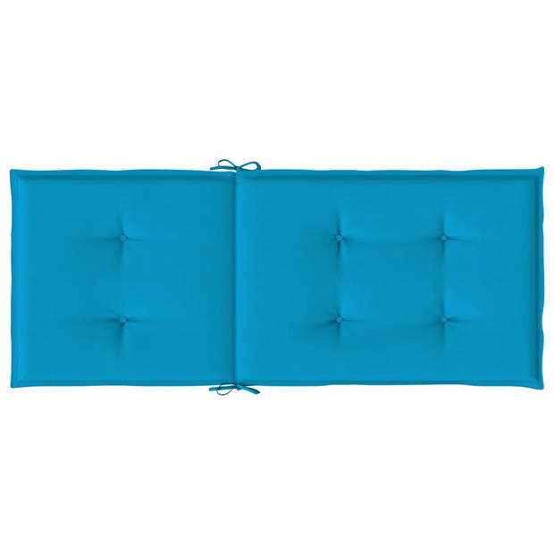 vidaXL Tuinstoelkussens 4 st hoge rug 120x50x3 cm stof blauw