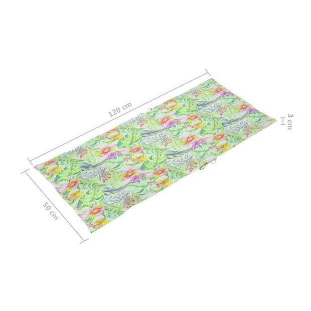 vidaXL Tuinstoelkussens 6 st hoge rug bladpatroon 120x50x3 cm stof