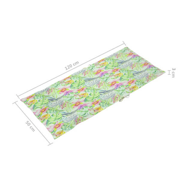 vidaXL Tuinstoelkussens 6 st hoge rug bladpatroon 120x50x3 cm stof