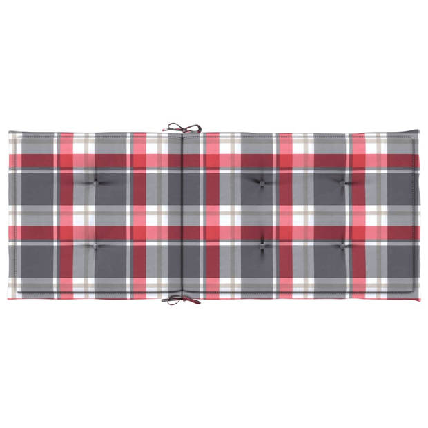 The Living Store Stoelkussens - Rood Ruitpatroon - 120 x 50 x 3 cm - Polyester