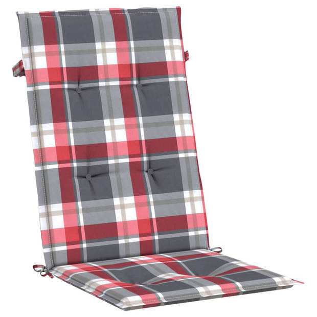 The Living Store Stoelkussens - Rood Ruitpatroon - 120 x 50 x 3 cm - Polyester