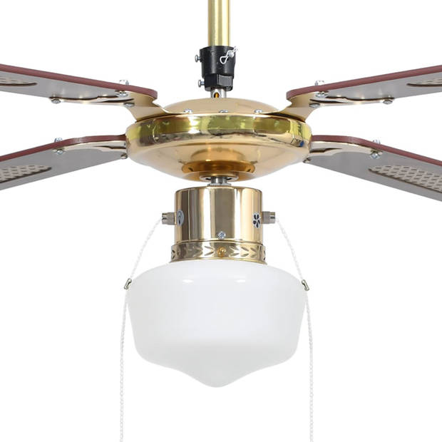 vidaXL Plafondventilator met lamp 106 cm bruin