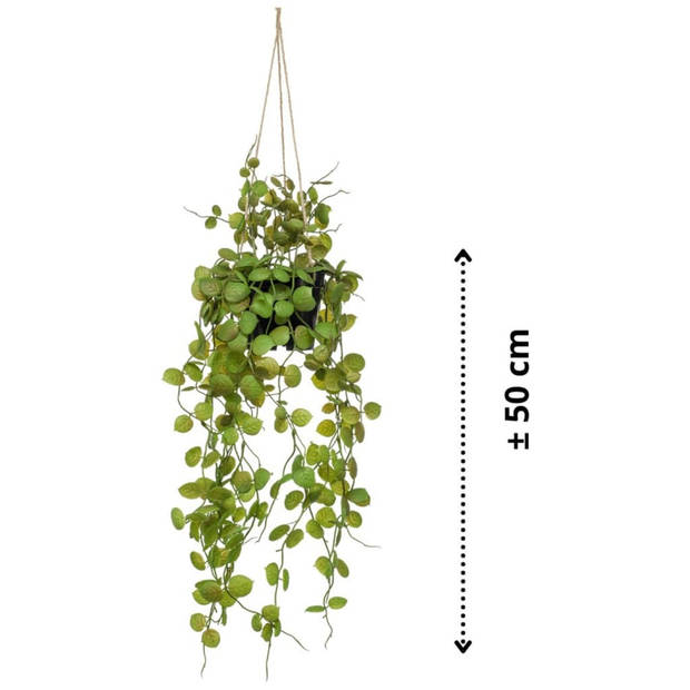 Emerald Kunstplant hangend in pot lantaarnplant 50 cm