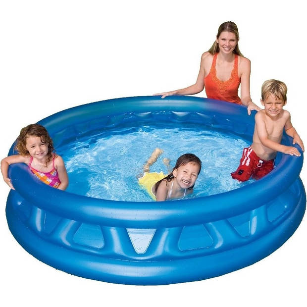 Intex rond opblaasbaar zwembad 188 cm - Buitenspeelgoed waterspeelgoed - Pierenbadje/kinderzwembad