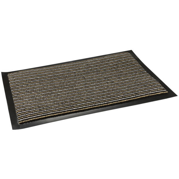 Anti slip deurmat/schoonloopmat PVC zwart 60 x 40 cm voor binnen - Deurmatten