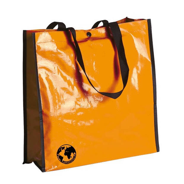 Eco shopper boodschappen opberg tas oranje 38 x 38 cm - Shoppers