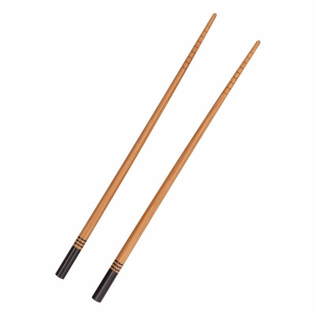 Luxe bamboe houten eetstokjes zwart 8x stuks - Eetstokjes