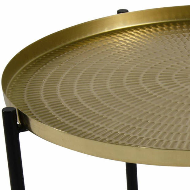 Gouden ronde plantentafel/plantenstandaard/bijzettafel/oppottafel 35 cm - Bijzettafels