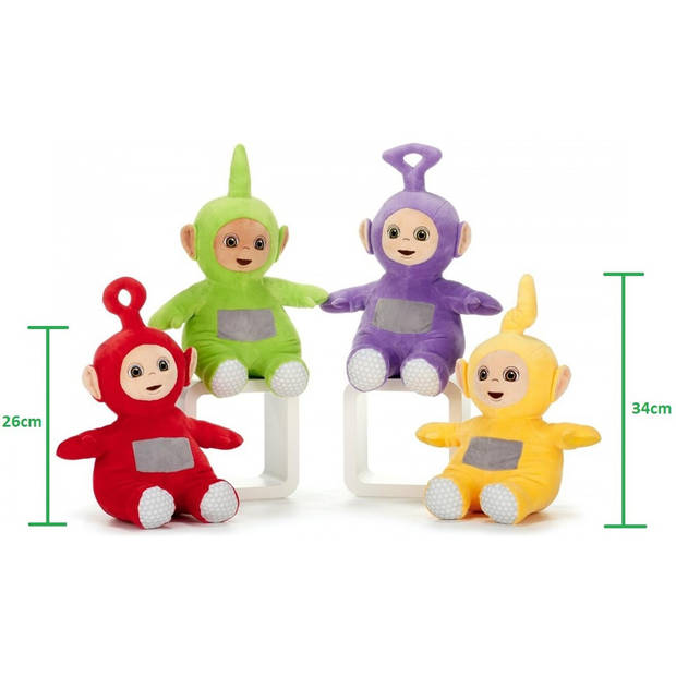 Set van 2x pluche Teletubbies speelgoed knuffels Tinky Winky en Laa-Laa 30 cm - Knuffelpop