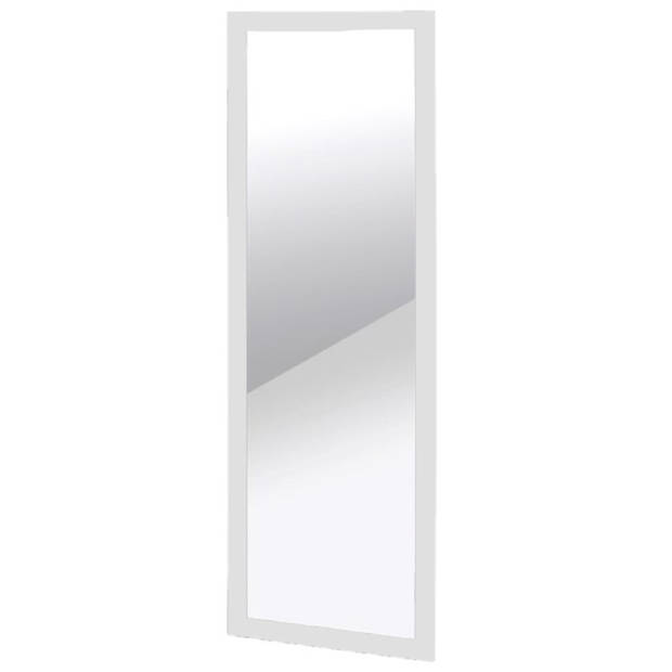 Wandspiegel/passpiegel rechthoekig met houten frame wit 35 x 94,5 cm - Spiegels