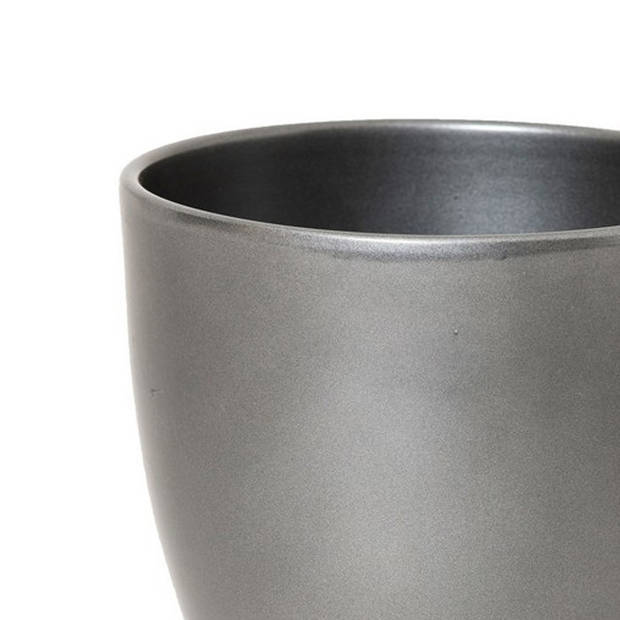 Floran Plantenpot - zilver metallic - glanzend - keramiek - 25 x 22 cm - Plantenpotten