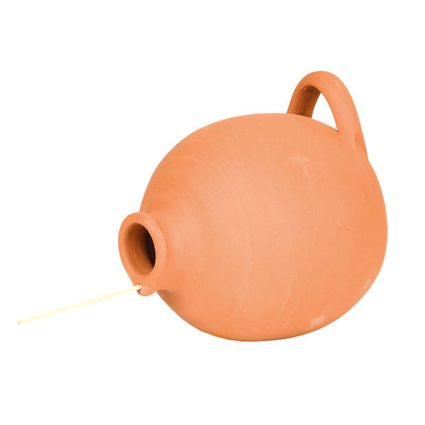 Terracotta vogelhuis pot voor Mussen en Mezen van steen 17 cm - Vogelhuisjes