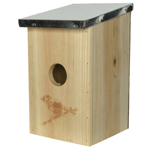 Vurenhouten/houten vogelhuisjes naturel 21 cm - Vogelhuisjes