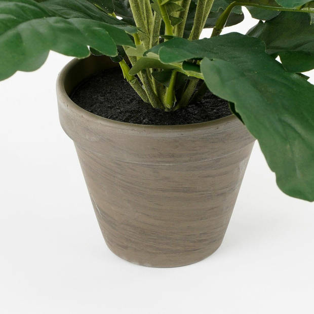Gerbera kunstplant wit in keramiek pot H35 cm - Kunstplanten