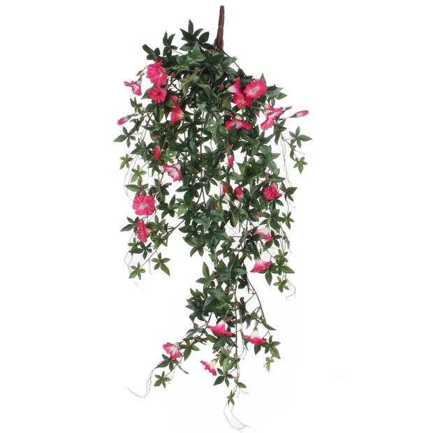 Groene Petunia roze bloemen kunstplanten 80 cm - Kunstplanten