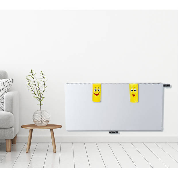 Radiator bak luchtbevochtiger / waterverdamper rechthoekig emoji/smiley print 18 cm - Luchtbevochters