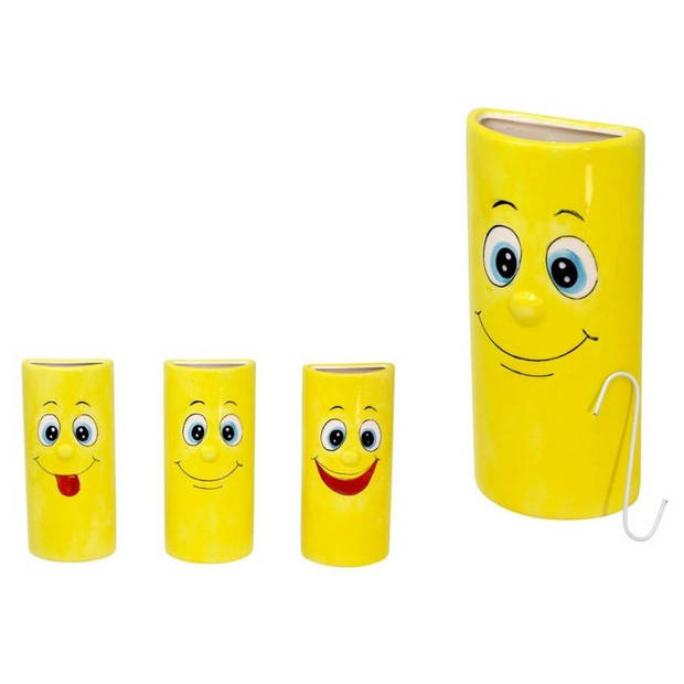 Radiator bak luchtbevochtiger / waterverdamper rechthoekig emoji/smiley print 18 cm - Luchtbevochters