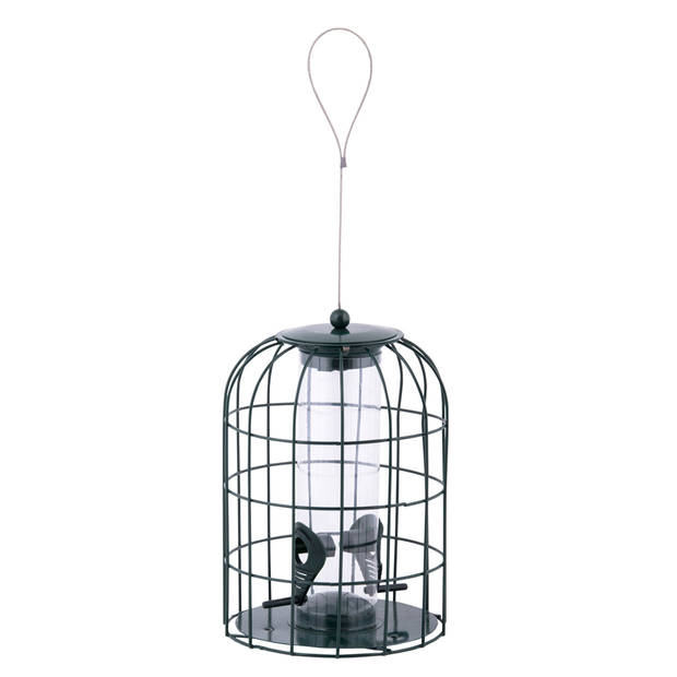 Metalen vogel voedersilo/voederkooi 26 cm - Mussen/Mezen kleine vogeltjes - Winter voeder huisjes