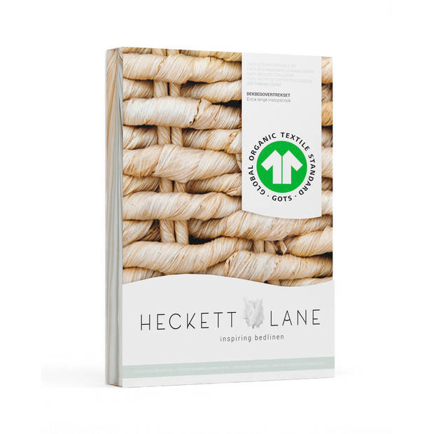Heckett & Lane Foster dekbedovertrek - 2-persoons (200x200/220 cm + 2 slopen) - Katoen satijn - Beige
