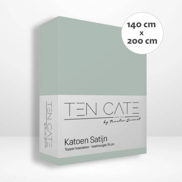 Ten Cate Katoensatijnen Topper Hoeslaken - 140x200 - Mint