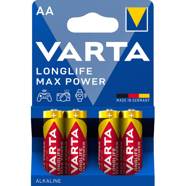 Varta Longlife Max Power AA Batterijen - 4 stuks