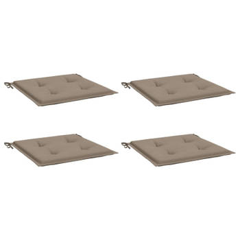 vidaXL Tuinstoelkussens 4 st 50x50x3 cm oxford stof taupe