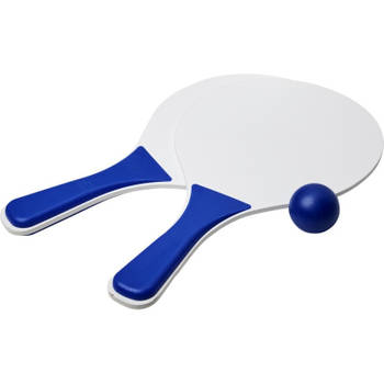 Actief speelgoed tennis/beachball setje blauw/wit - Beachballsets
