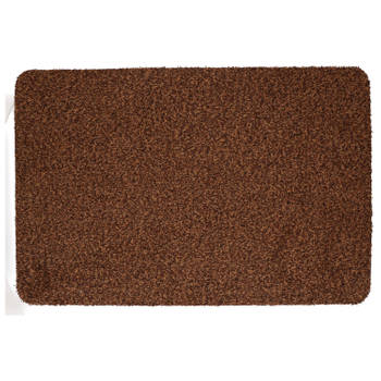 Anti slip deurmat/schoonloopmat pvc bruin extra absorberend 60 x 40 cm voor binnen - Deurmatten