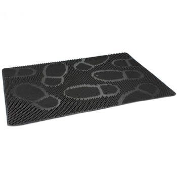 Rubberen anti-slip deurmat/buitenmat zwart met noppen 60 x 40 cm - Deurmatten