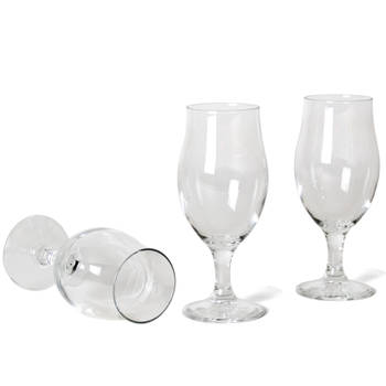 Bormioli Bierglazen - 3x stuks - speciaalbier glazen - op voet - 520 ml - Bierglazen