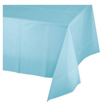Lichtblauw plastic tafelkleed 137 x 274 cm