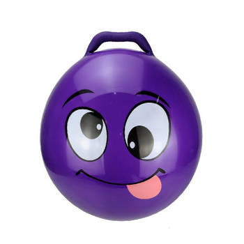 Skippybal smiley voor kinderen paars 55 cm - Skippyballen