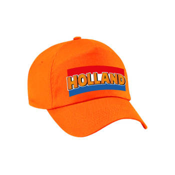 Holland fan pet / cap oranje met Nederlandse vlag - EK / WK / Koningsdag - voor kinderen - Verkleedhoofddeksels