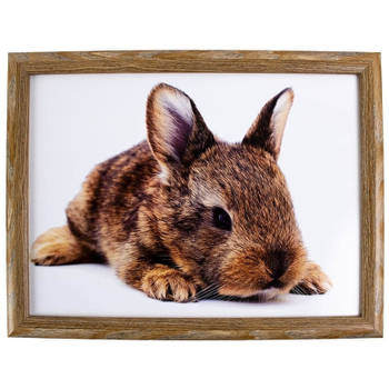 Laptray/schoottafel konijn print 43 x 33 cm - Dienbladen